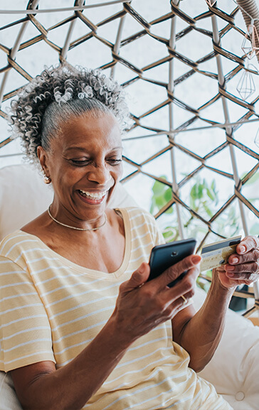 woman paying a bill online