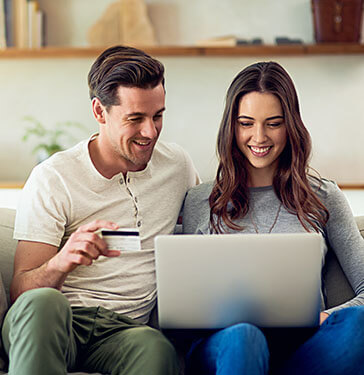 couple paying a bill online together
