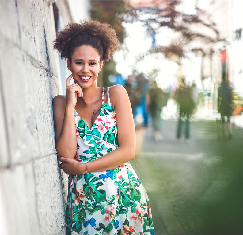 woman smiling